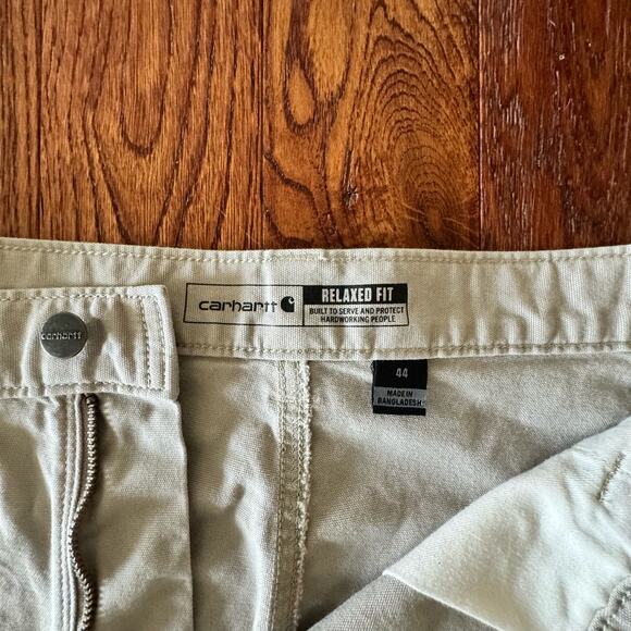 Carhartt Mens 44 Relaxed Fit Flat Front Rugged Flex Canvas Work Short Tan - Picture 7 of 12